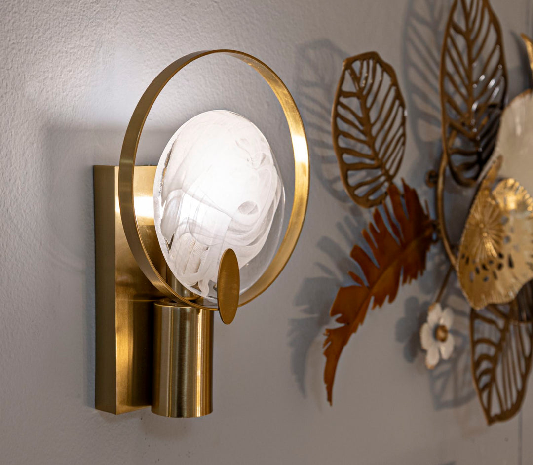 Glam lampe i glas og jern – 20x10x29 cm - væglamper