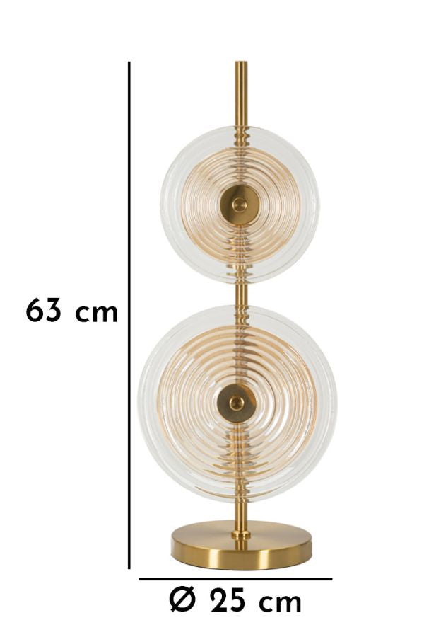 Glam bord i glas og jern – 25x63 cm