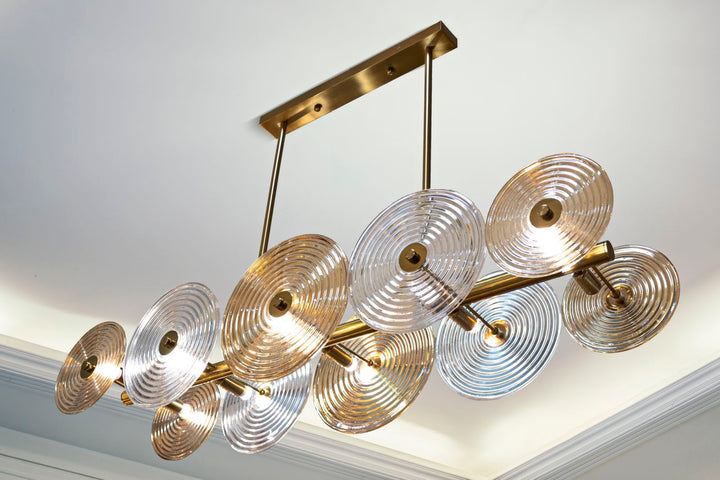 Glam lampe i glas og jern – 116x27x79 cm - loftlamper