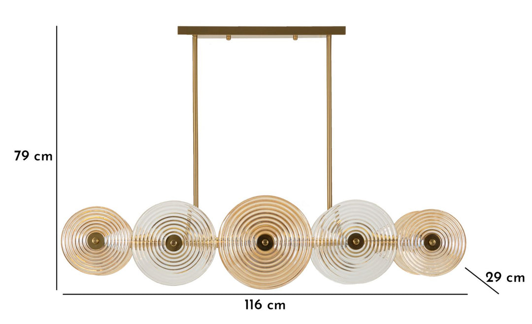 Glam lampe i glas og jern – 116x27x79 cm - loftlamper