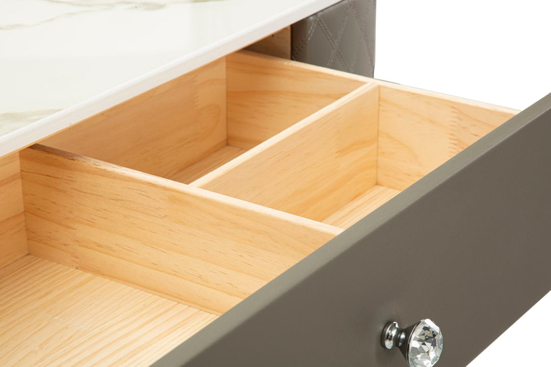 Glam sminkebord med skammel, 120x40x75, 36x39 cm