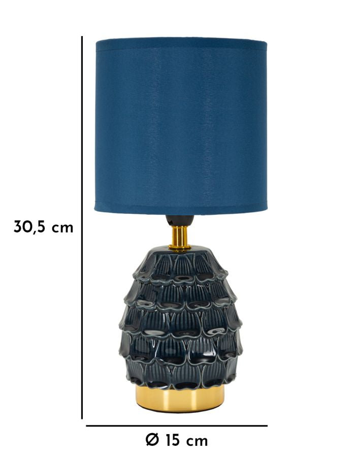 Moderne bordlampe i keramik, jern and stof – 15x30x5 cm