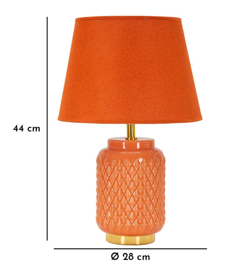 Bordlampe i keramik, orange – 28x44 cm