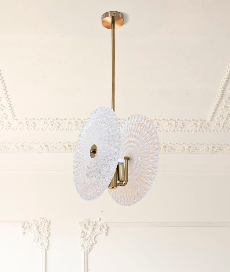 Glam lampe i glas og jern – 35x18x80 cm