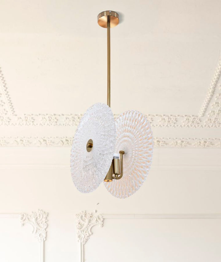 Glam lampe i glas og jern – 35x18x80 cm