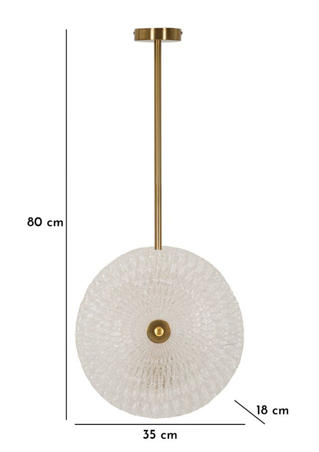 Glam lampe i glas og jern – 35x18x80 cm