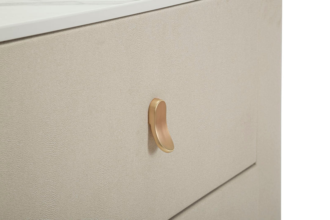 Glam kommode i guldfarve, fyrretræ, mdf og metal – 140x45x76 cm