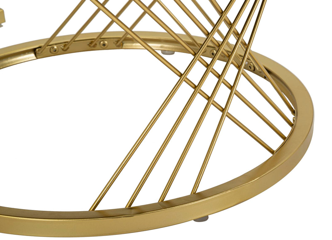 Glam borde i guldfarve, fyrretræ, MDF og metal – 70x48 og 50x43x5 cm