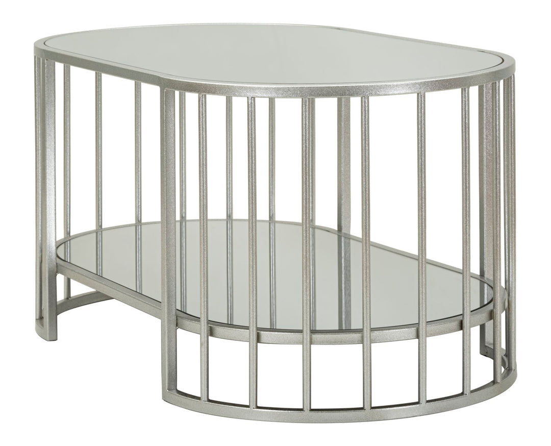 Glam bord i sølv af jern og spejl – 90x50x45 cm