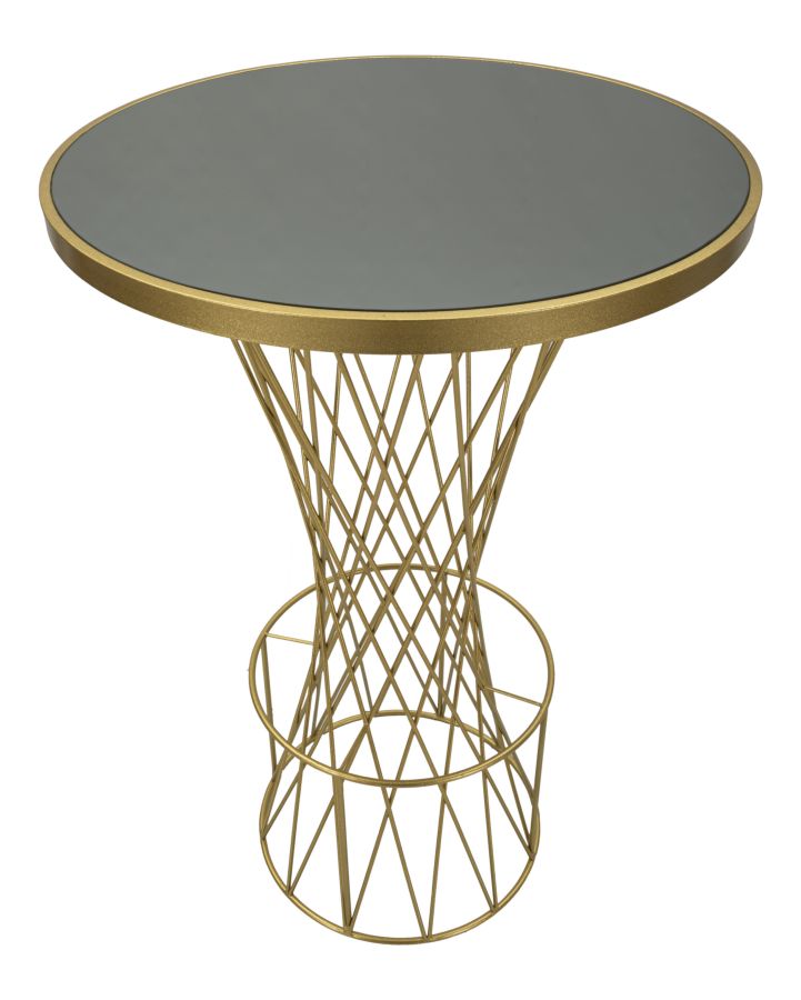 Glam barbord i guldfarve i jern og glas – 70x103 cm