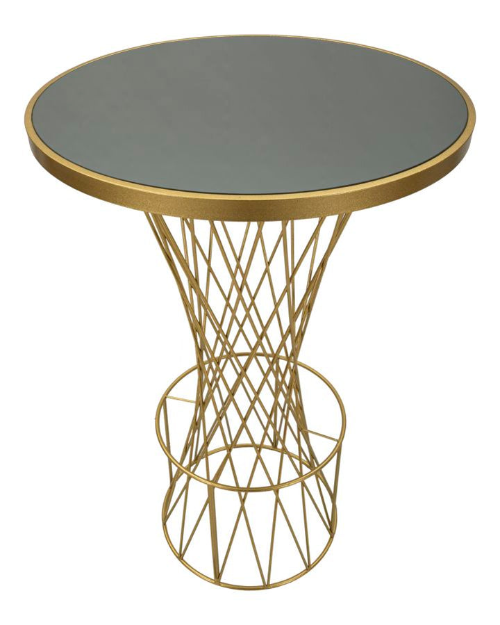 Glam barbord i guldfarve i jern og glas – 70x103 cm