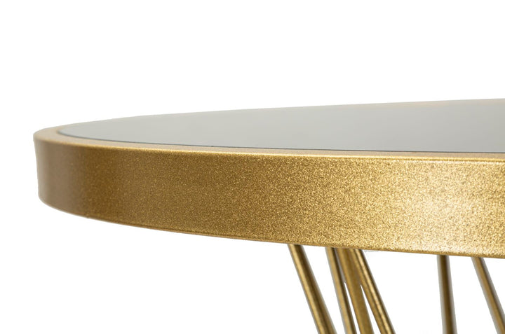 Glam barbord i guldfarve i jern og glas – 70x103 cm