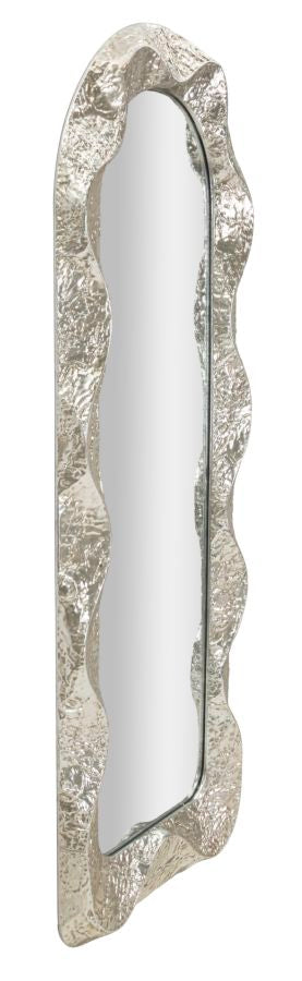 Glam spejl i sølvfarve, jern, spejl og mdf – 61x6x5 39x135 cm