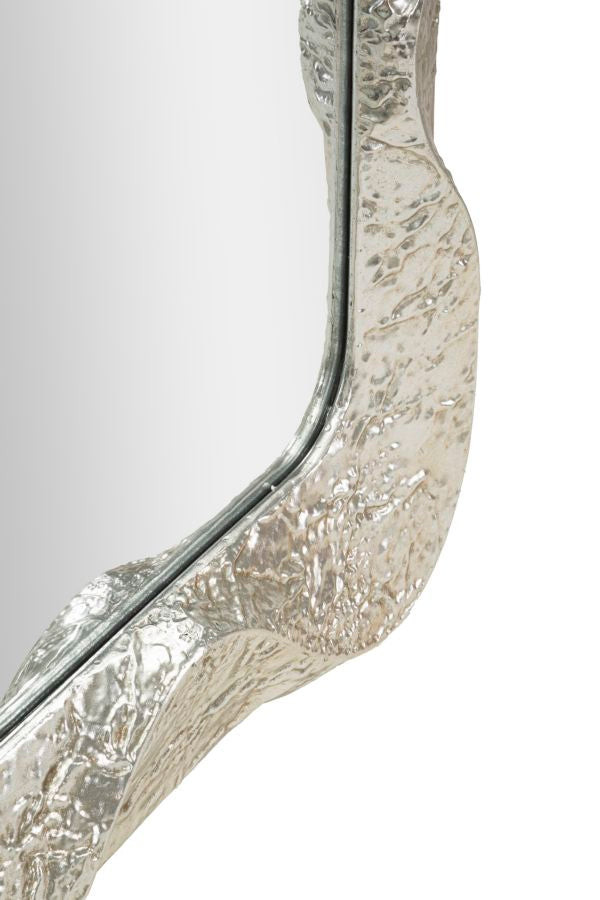 Glam spejl i sølvfarve, jern, spejl og mdf – 61x6x5 39x135 cm