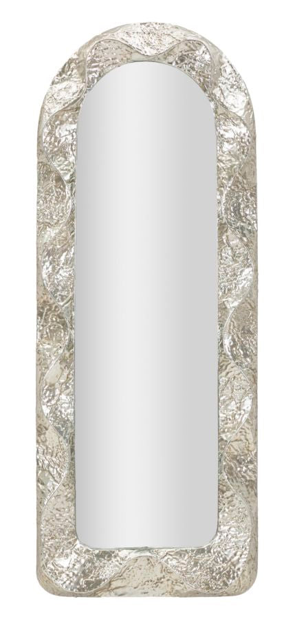Glam spejl i sølvfarve, jern, spejl og mdf – 61x6x5 39x135 cm