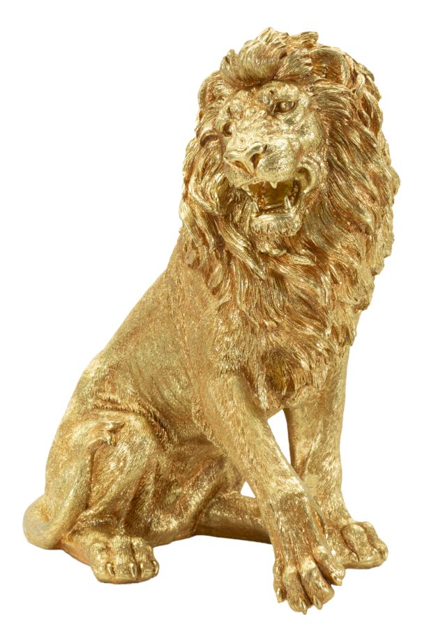 Glam pynteløve, guldfarvet – 45x29x55 cm