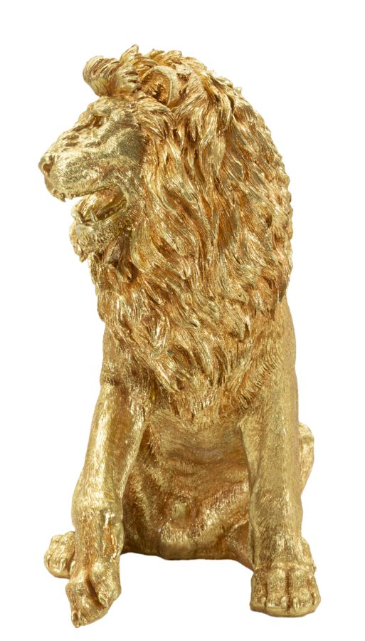 Glam pynteløve, guldfarvet – 45x29x55 cm