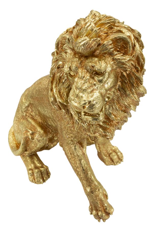 Glam pynteløve, guldfarvet – 45x29x55 cm