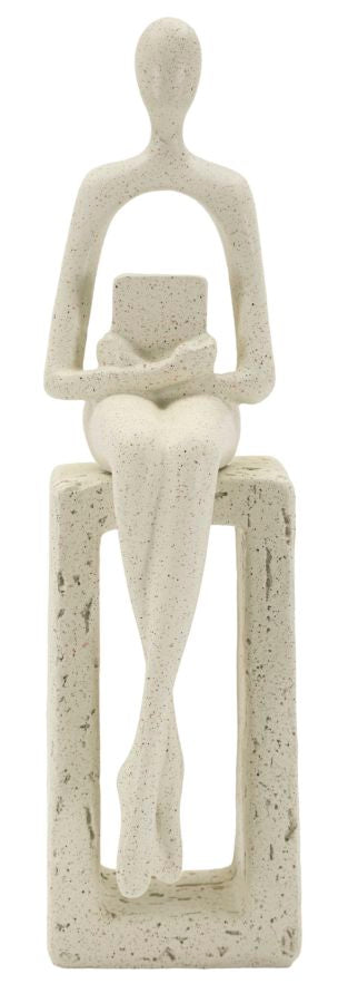Pyntefigur i creme af polyresin – 8x5 6x5 cm