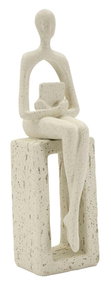 Pyntefigur i creme af polyresin – 8x5 6x5 cm