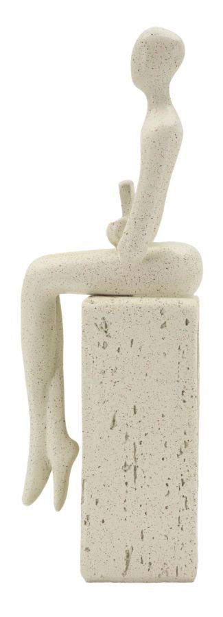 Pyntefigur i creme af polyresin – 8x5 6x5 cm