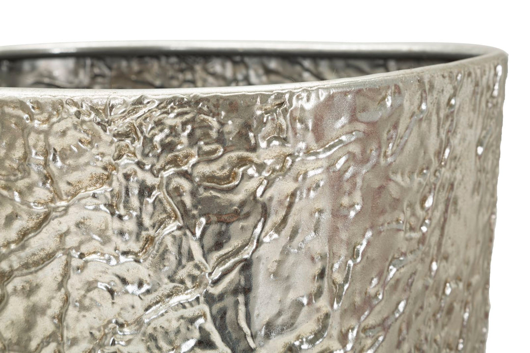 Glam vaser i sølvfarve, metal – 41x80x5 og 35x71 cm