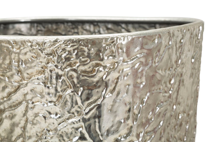 Glam vaser i sølvfarve, metal – 41x80x5 og 35x71 cm