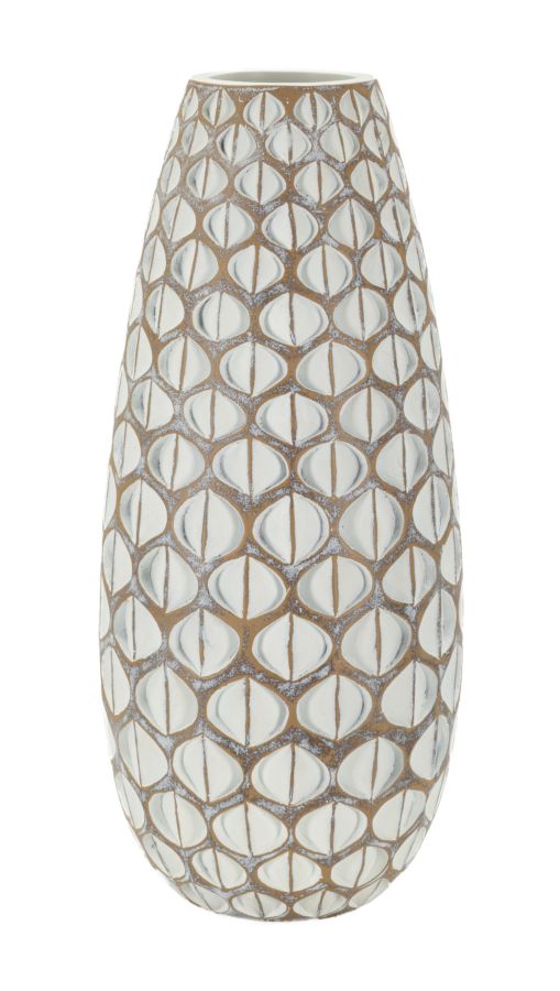 Moderne vase i hvid, polyresin – 20x45x5 cm