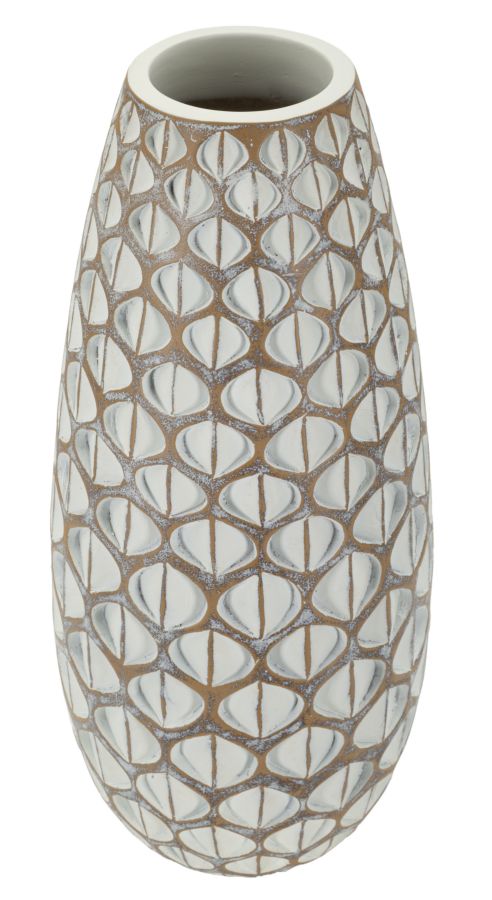 Moderne vase i hvid, polyresin – 20x45x5 cm