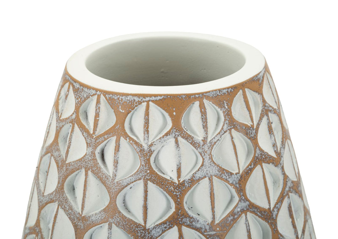 Moderne vase i hvid, polyresin – 20x45x5 cm