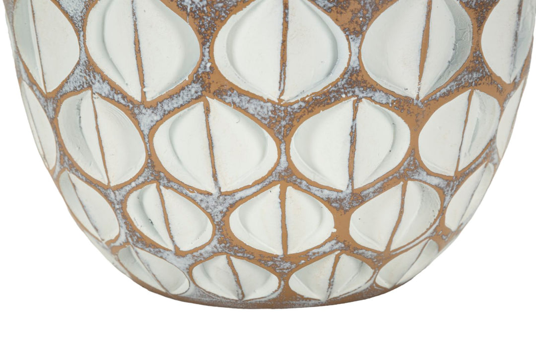 Moderne vase i hvid, polyresin – 20x45x5 cm