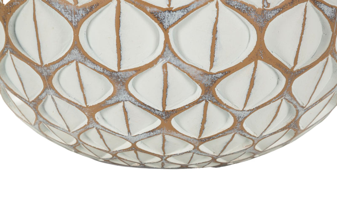 Moderne vase i hvid, polyresin – 27x27 cm