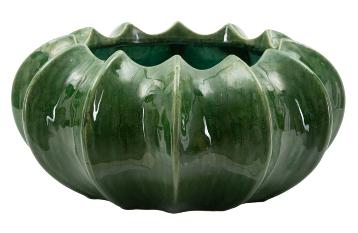 Smuk keramisk skål i grøn farve