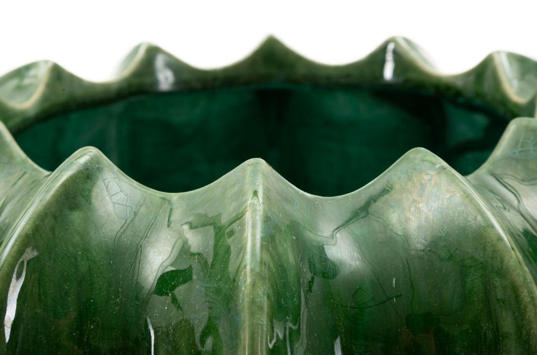 Smuk keramisk skål i grøn farve