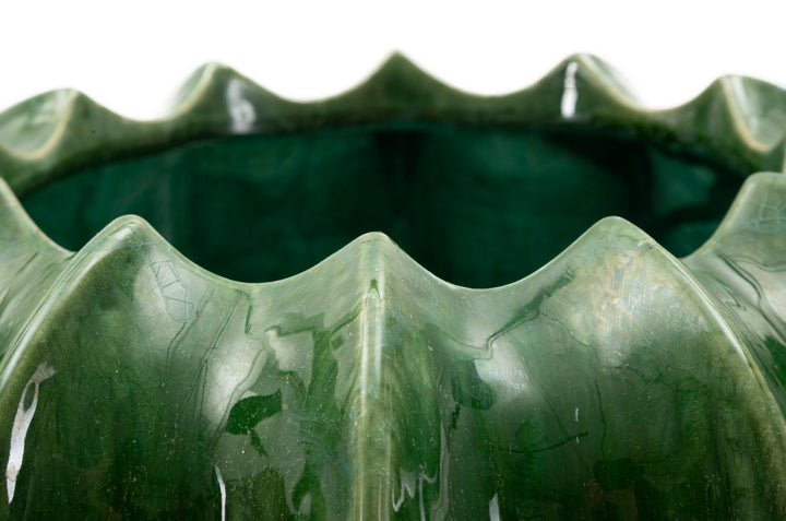 Smuk keramisk skål i grøn farve