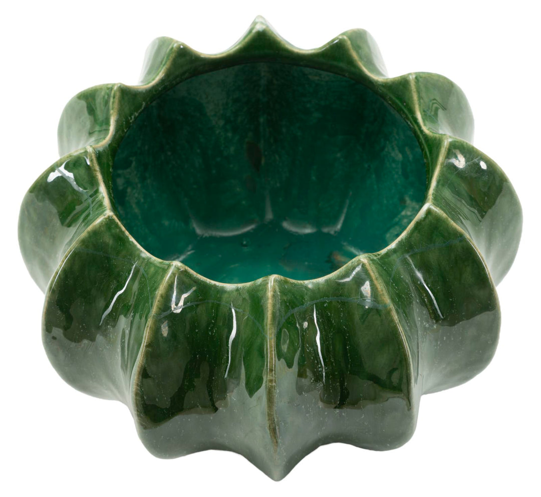 Smuk keramisk skål i grøn farve  – 13x5 cm