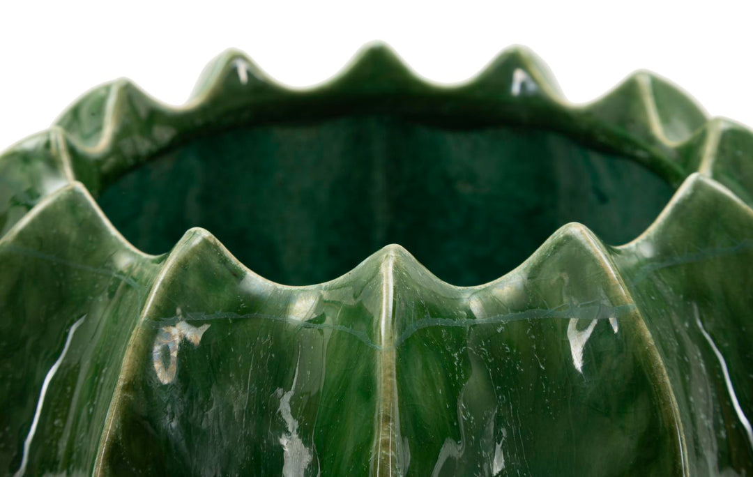 Smuk keramisk skål i grøn farve  – 13x5 cm