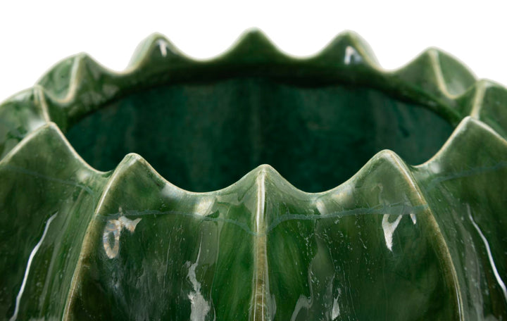 Smuk keramisk skål i grøn farve  – 13x5 cm