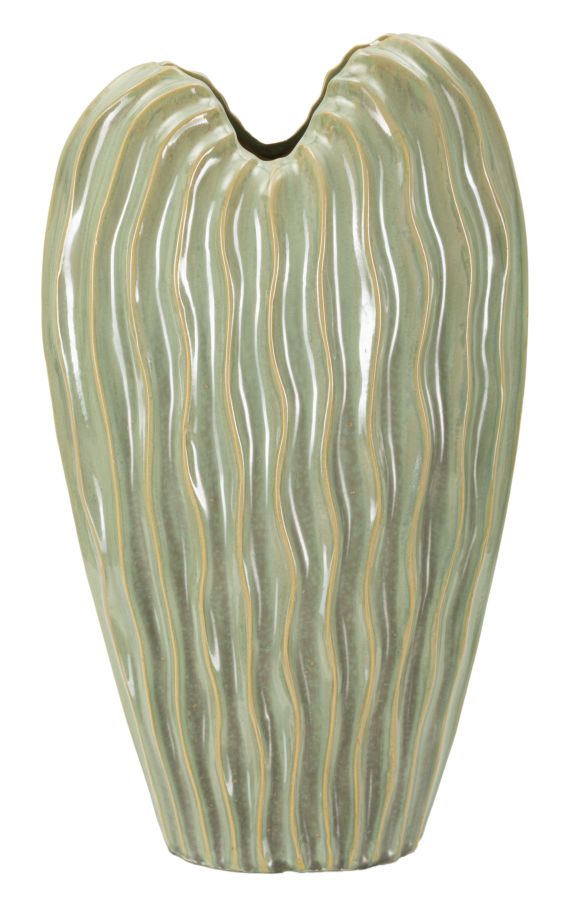 Moderne grøn vase i keramik  – 27x14x46 cm