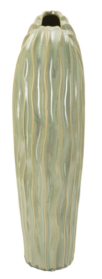 Moderne grøn vase i keramik  – 27x14x46 cm
