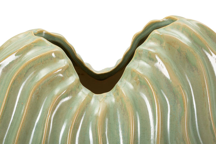 Moderne grøn vase i keramik  – 27x14x46 cm
