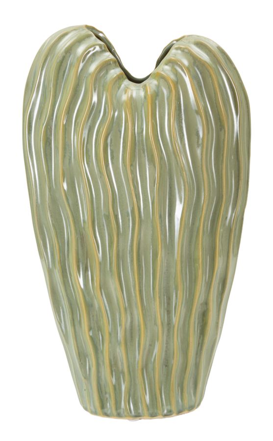 Moderne grøn vase i keramik – 22x10x39 cm