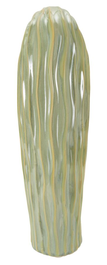 Moderne grøn vase i keramik – 22x10x39 cm