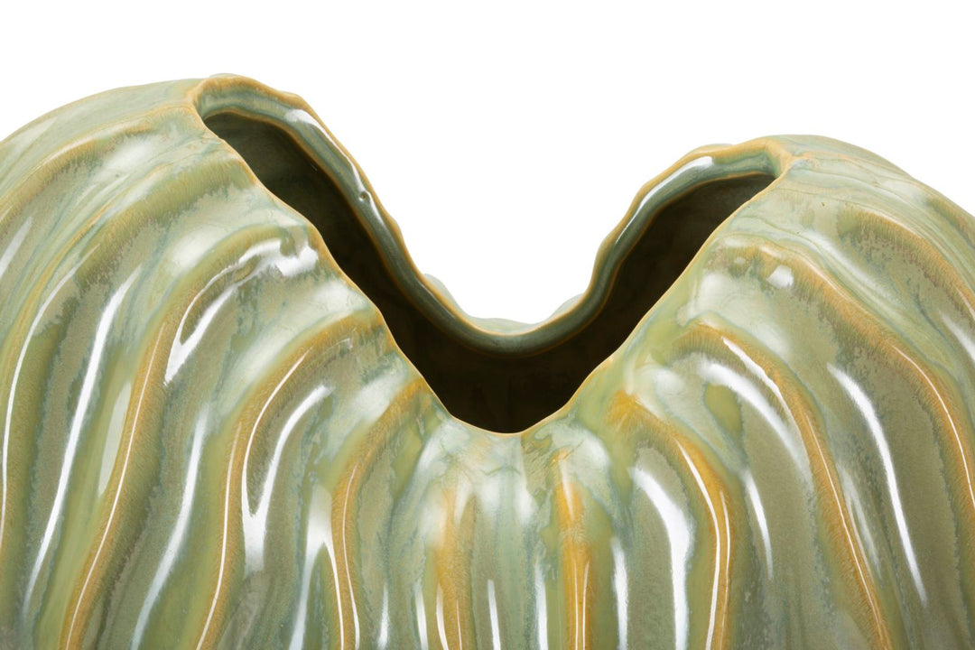 Moderne grøn vase i keramik – 22x10x39 cm