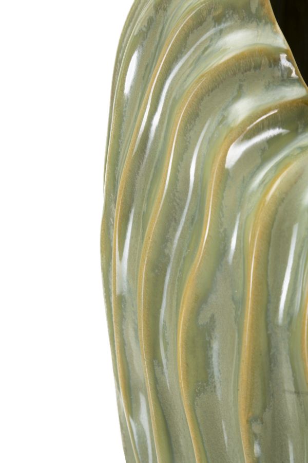 Moderne grøn vase i keramik – 22x10x39 cm