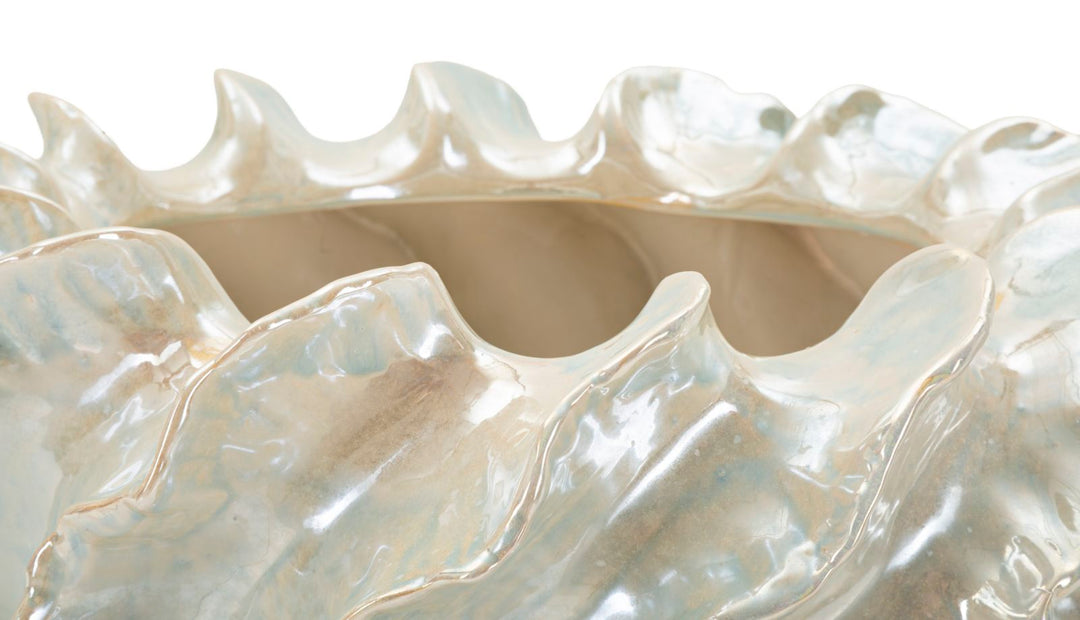 Keramisk cachepot, perlehvid