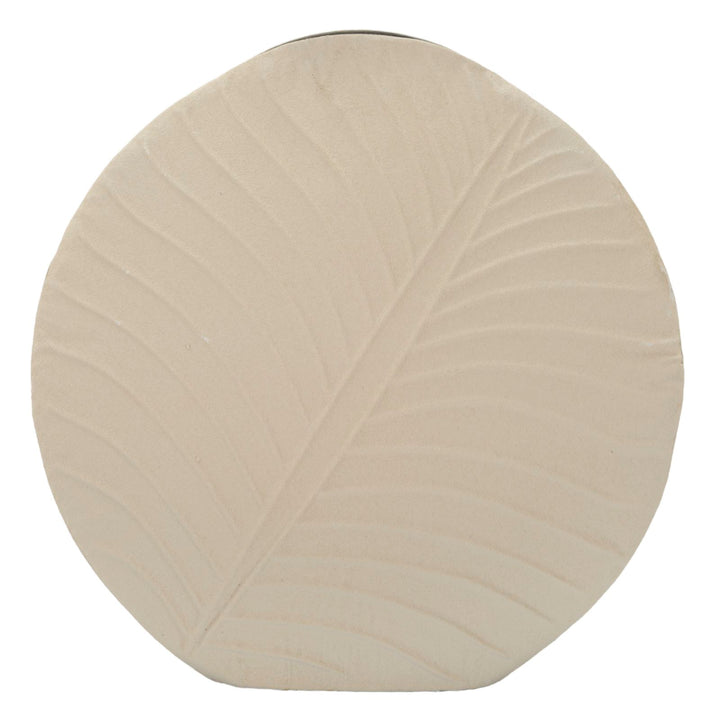 Moderne vase i creme, jern – 41x5x14 cm