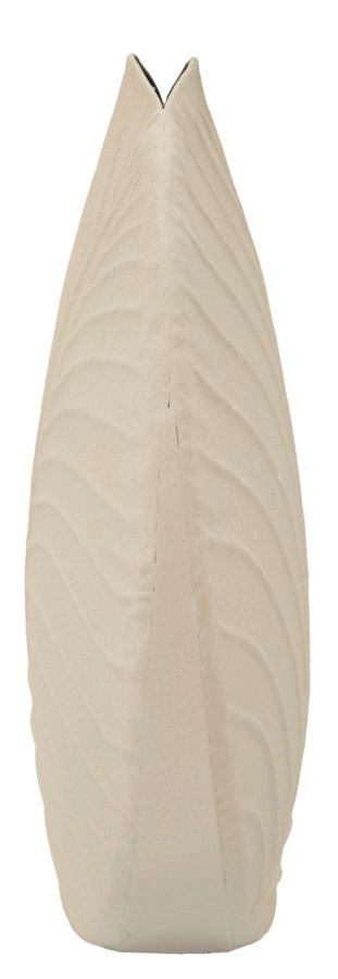 Moderne vase i creme, jern – 41x5x14 cm