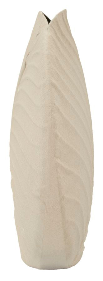 Moderne vase i creme, jern – 32x5x13 cm