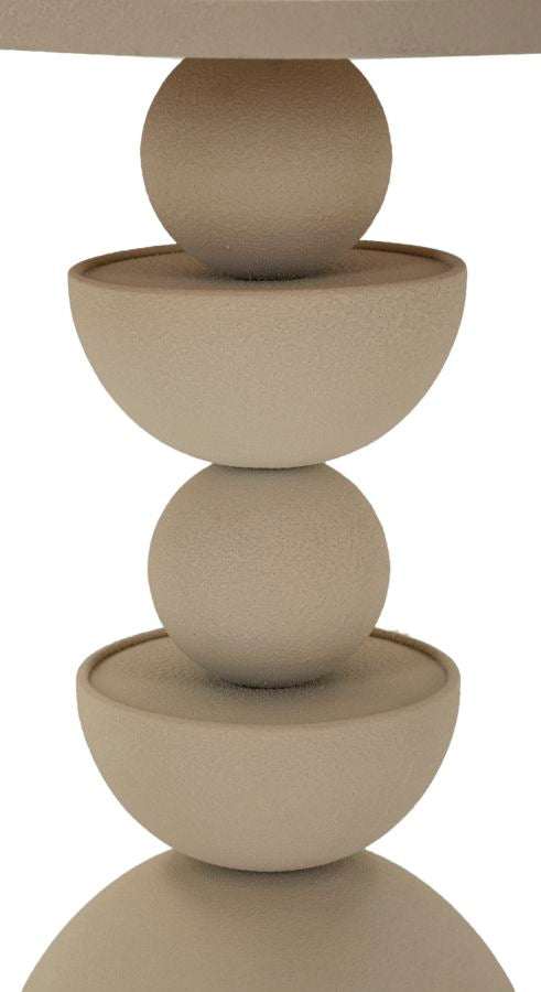 Bord i creme, jern og glas – 45x49x5 cm